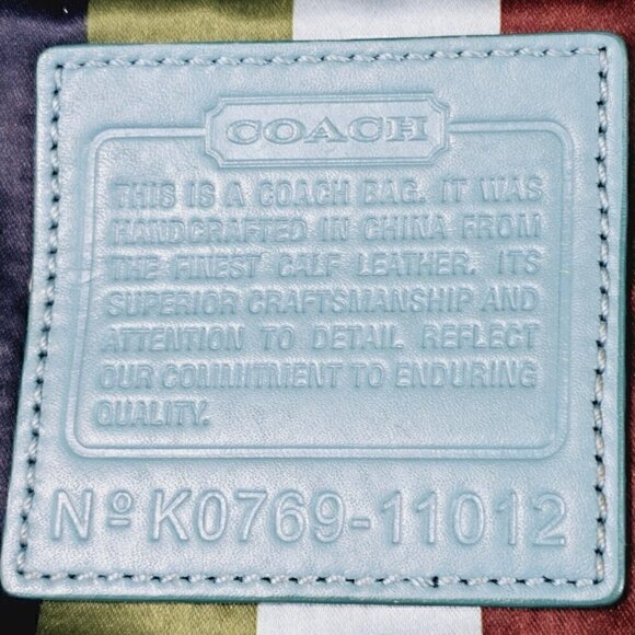 COACH 11012 Ergo Teal Pond Patent Leather Satchel Shoulder Bag 65th Anniversary - Picture 11 of 16